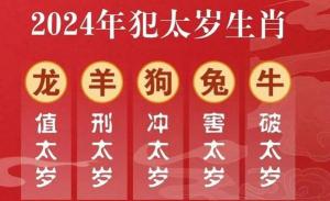 犯太岁2024年生肖是什么，犯太岁化解方法！