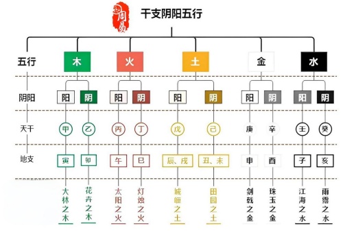 十天干十二地支阴阳五行属性
