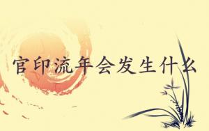 官印流年会发生什么
