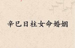 辛巳日柱女命婚姻详解