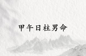 甲午日柱男命运详解