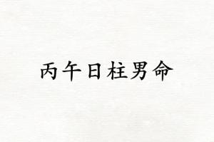 丙午日柱男命运详解