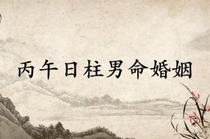 丙午日柱男命婚姻怎么样