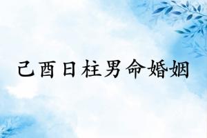 己酉日柱男命婚姻怎么样