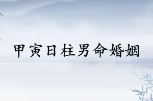 甲寅日柱男命婚姻运势
