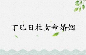 丁巳日柱女命婚姻详解