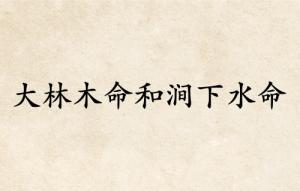大林木命和涧下水命好不好