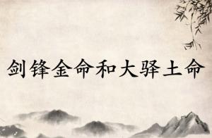 剑锋金命和大驿土命相克吗?