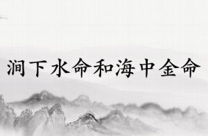 涧下水命和海中金命合不合