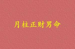 月柱正财男命代表什么