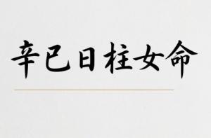 辛巳日柱女命婚姻怎么样