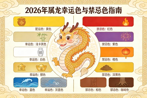 2026年属龙的幸运色和禁忌色 2026年属龙的幸运色和禁忌色