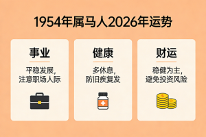1954年属马2026年运势及运程详解