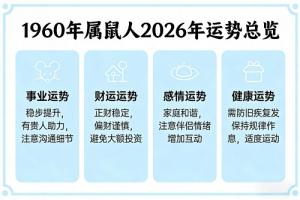 1960年属鼠2026年运势及运程