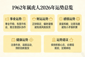 1962年属虎2026年运势及运程