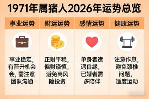 1971年属猪人2026年运势及运程