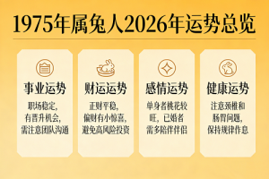 1975年属兔人2026年运势及运程