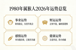 1980年属猴人2026年运势及运程