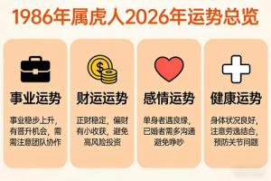 1986年属虎人2026年运势及运程
