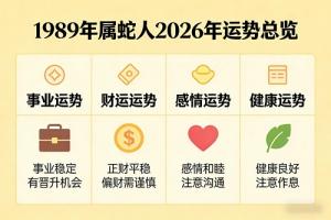 1989年属蛇人2026年运势及运程