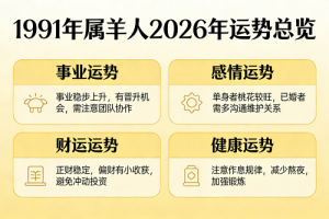 1991年属羊人2026年运势及运程