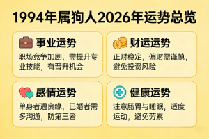 1994年属狗人2026年运势及运程