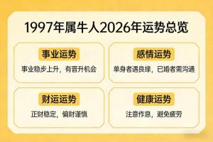 1997年属牛人2026年运势及运程
