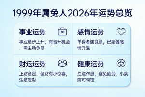 1999年属兔人2026年运势及运程