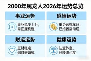 2000年属龙人2026年运势及运程