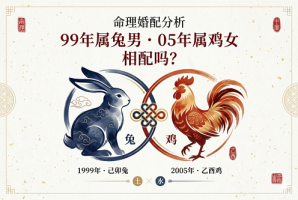 99年属兔男和05年属鸡女相配吗