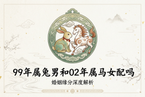 99年属兔男和02年属马女配吗婚姻