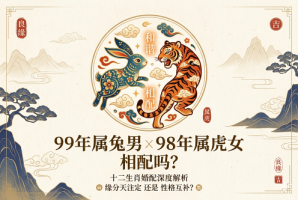99年属兔男和98年属虎女相配吗