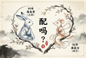 99年属兔男和96年属鼠女配吗