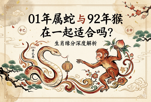 01年属蛇和92年猴在一起适合吗