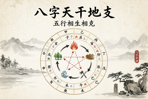 八字天干地支五行相生相克