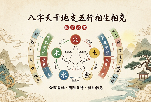 八字天干地支五行相生相克怎么看