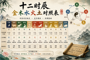 十二时辰金木水火土对照表