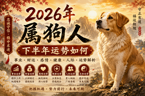 2026年属狗人下半年运势如何 2026年属狗人下半年运势如何