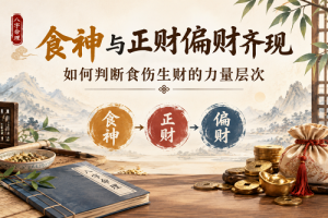 食神与正财偏财齐现，如何判断食伤生财的力量层次